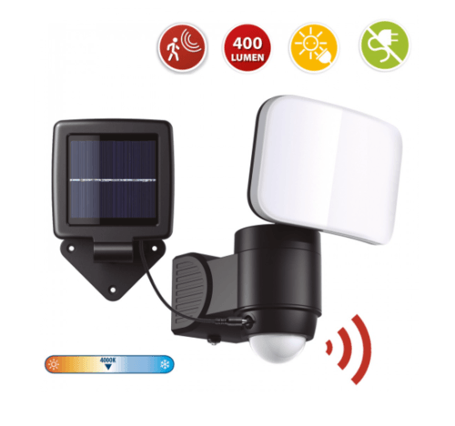 FARETTO LED SOLARE 400 LUMEN NERO - Brico SA