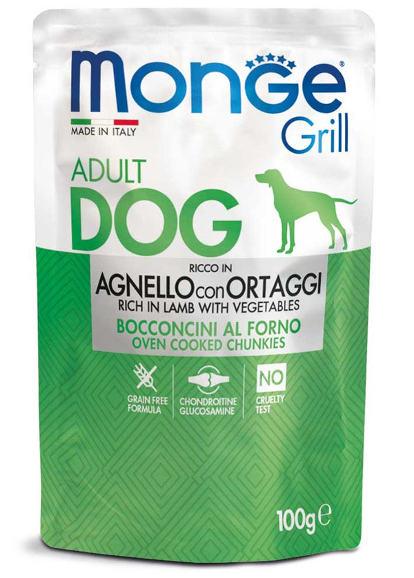 MONGE GRILL CANE ADULT AGNELLO & VERDURE - 100G