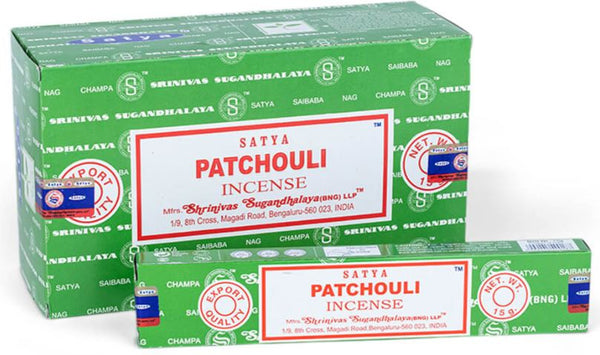 INCENSO SATYA 15G NATURAL PATCHOULI 12PZ