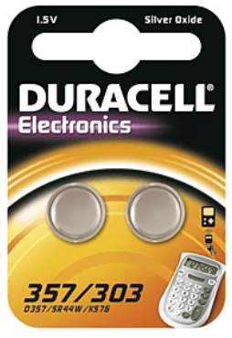 Duracell Electronics Pile oxido de plata 1.55V D357/303 SR44 - Brico SA