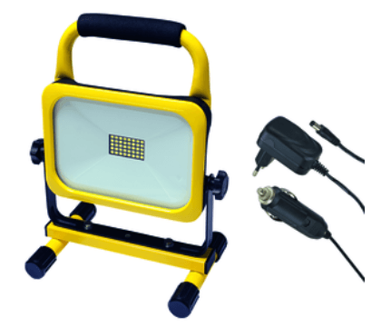 WORKLIGHT proiettore LED accu 20W 1500lm, 6500K, giallo, con maniglia di transporto nero - Brico SA