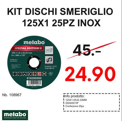 KIT DISCHI SMERIG. 125X1 25 PZ INOX - Brico SA